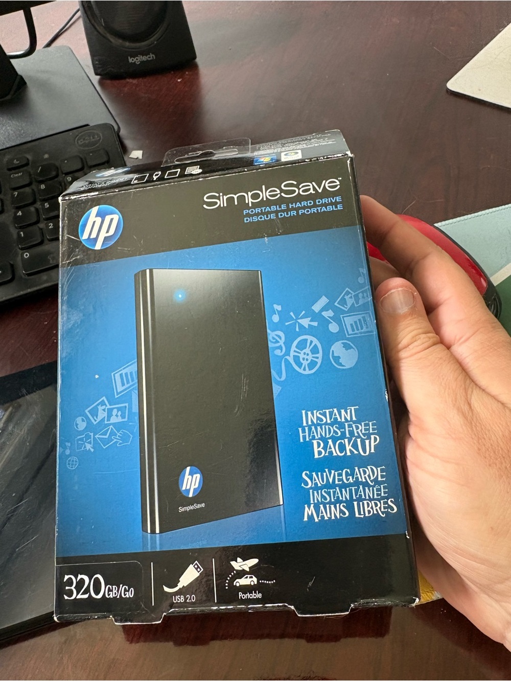 HP SimpleSave Portable External Hard Drive - Black & Blue